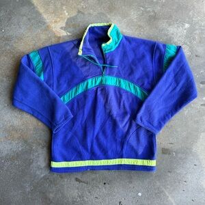 Vintage 90s Color Block Pull Over Fleece (M)